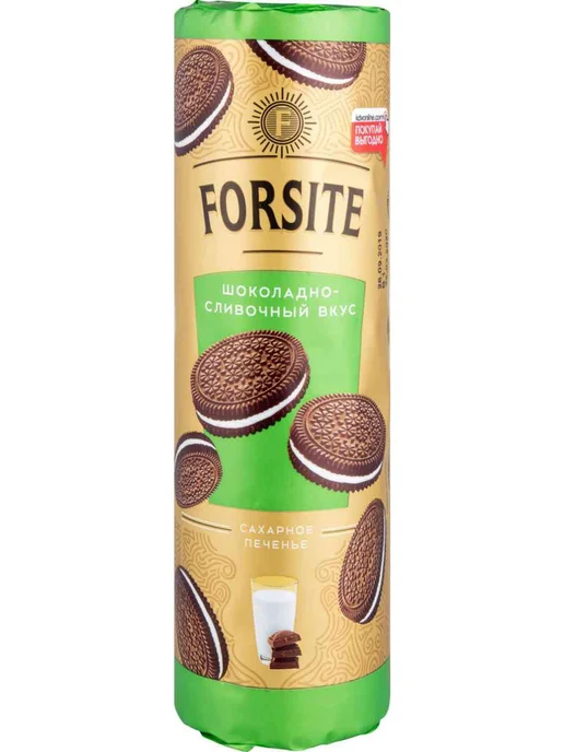 Печенье сахарное Forsite с шоколадно-сливочным вкусом, 208г, 208 г