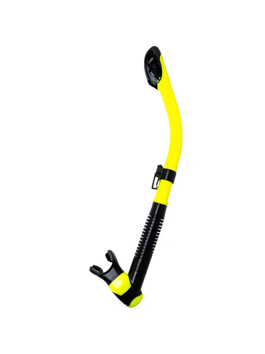 Марлин Трубка для плавания Marlin DRY LUX, neon yellow black, черный