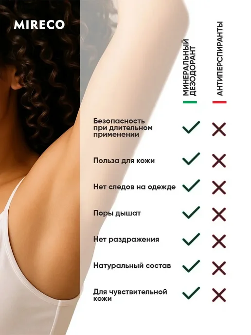 МИРЭКО Минеральный дезодорант с мелисса и алоэ 2шт, 2 шт, фото 7