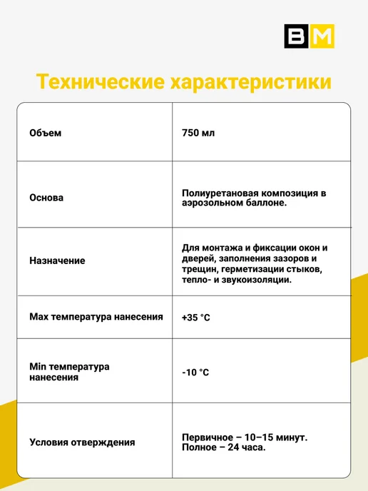 Монтажная Пена 65 профессиональная 750мл FIDESS 1шт, 750 мл, 1 шт, фото 6