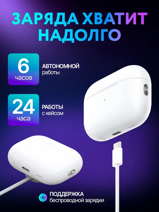 FaizFull Наушники беспроводные A.Pods PRO 2 для iPhone и Android, белый, фото 5