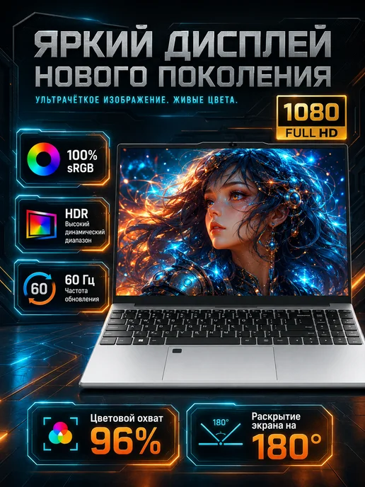 Ноутбук для работы и учебы 15,6" IPS RAM 16 ГБ 1 ТБ SSD, 16 ГБ, 1 ТБ, фото 7