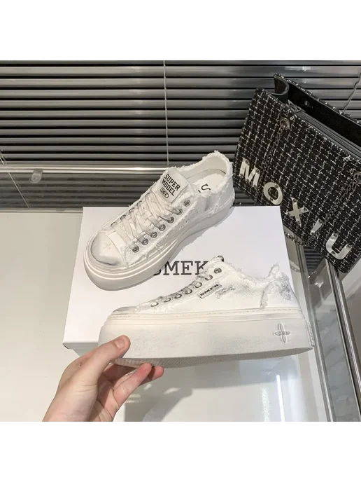 SMFK Спортивная обувь на толстой подошве смфк, бежевый, фото 7