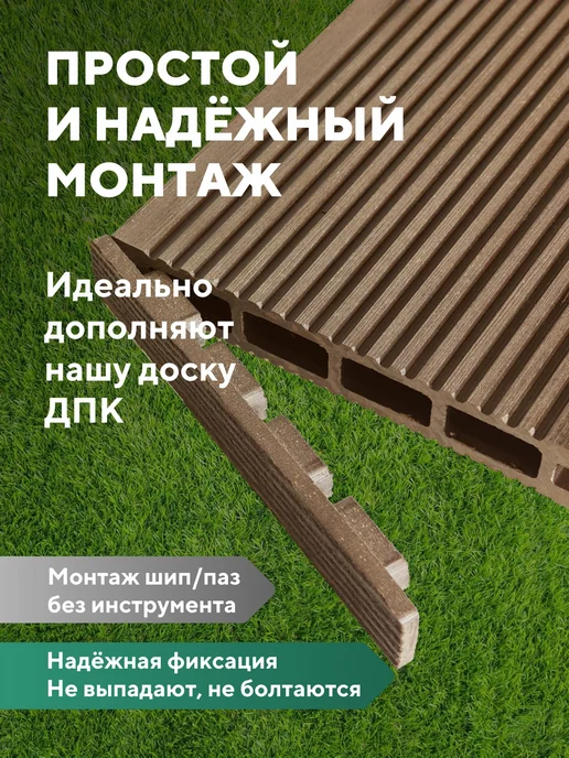 Мебель ДПК Заглушки террасной доски ДПК, Венге, комплект 12 шт, 12 шт, коричневый, фото 3