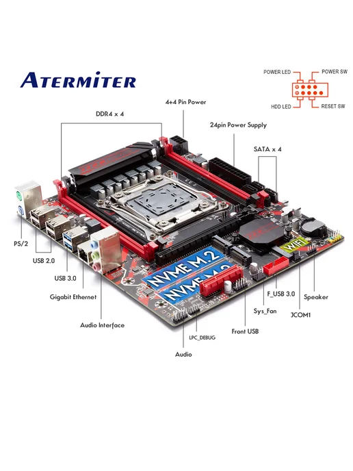 Atermiter материнская плата с процессором xeon E5 2697V4 32gb 2690v4, 32 ГБ, фото 7