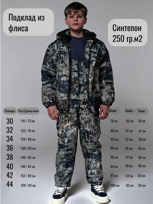 batkovski Камуфляжный Детский зимний костюм, зеленый, фото 2