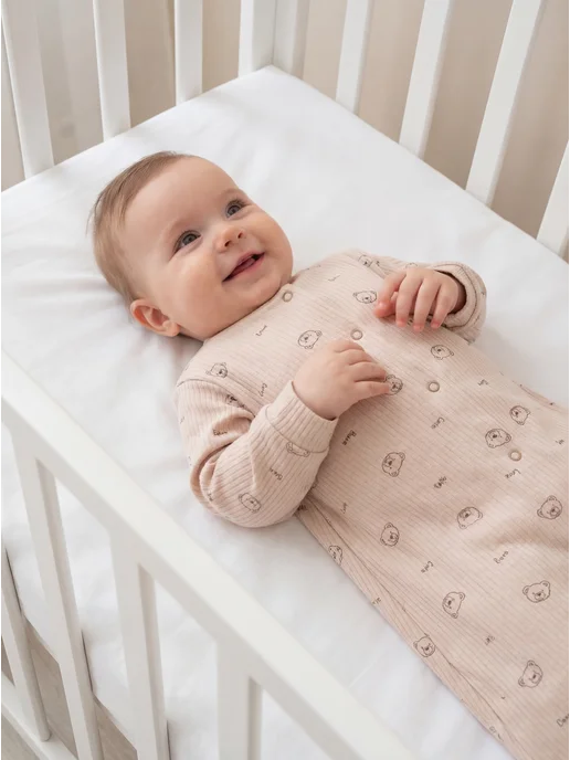 Lemony KIDS Спальный мешок для новорожденных малышей, бежевый, фото 3