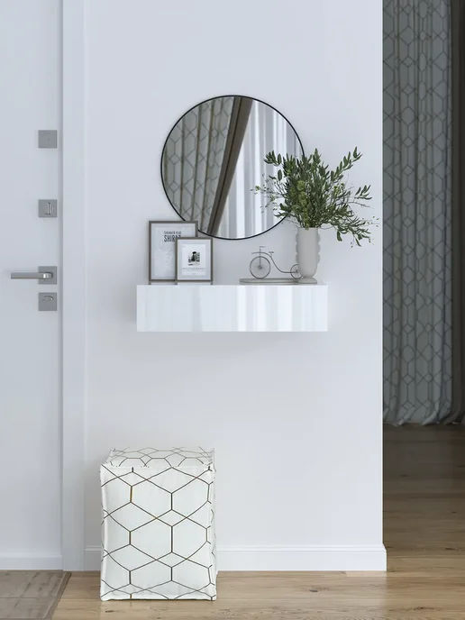 Туалетный столик - консоль, глянец с доводчиком, 90х35х15 см, 60x35x15 см, фото 2