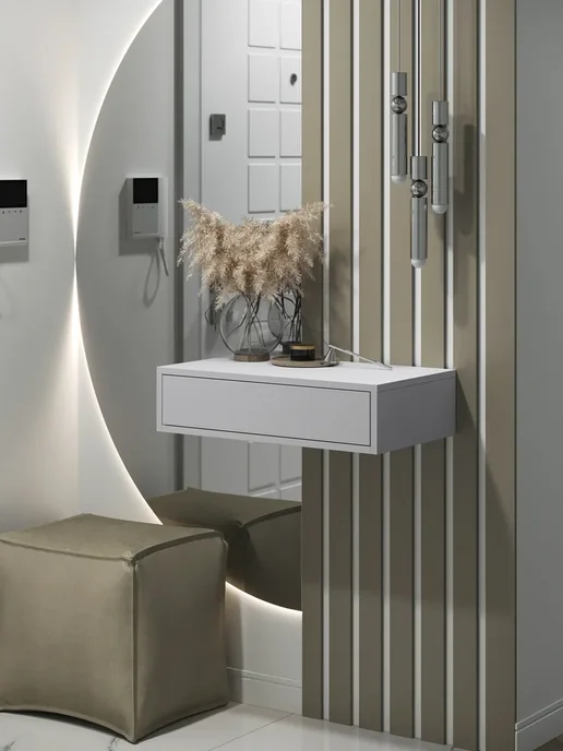 Туалетный столик белый, push-to-open, 60х34х15 см, 60x34x15 см, фото 2