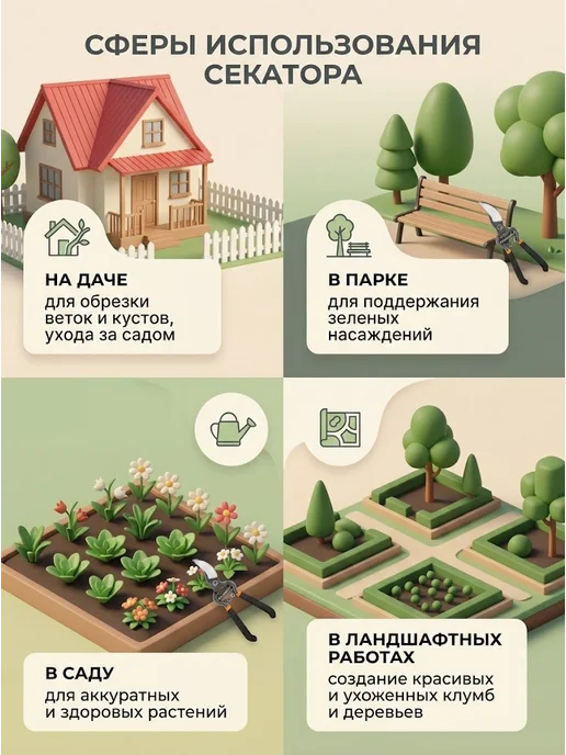 Секатор садовый ручной для кустов усиленный 200 мм — фото 4