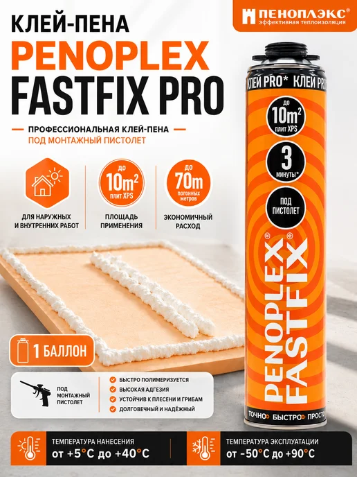 Penoplex Клей пена монтажная под пистолет Пеноплекс FASTFIX PRO 1 шт, 1 шт
