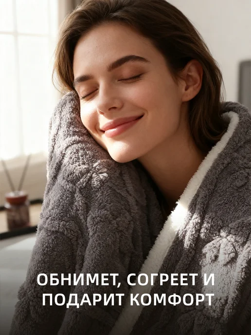 Плед 180x200 крупной вязки теплый для дивана и кровати, 180x200, фото 3