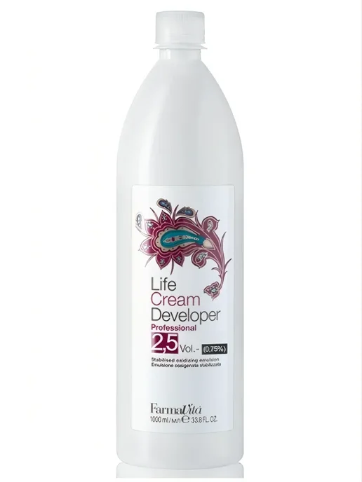 Farmavita Крем-окислитель Life Cream Developer 2.5 vol 0.75%, 1000 мл, 1 л, бежевый, фото 2