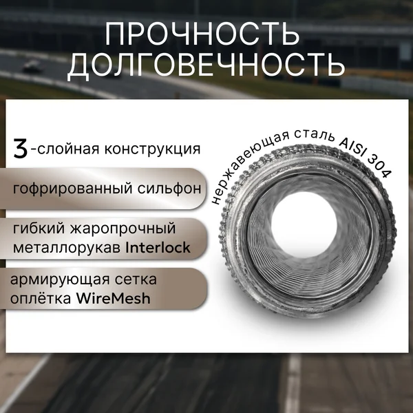 Гофра глушителя 55*250 Were Mish (кольчужная)