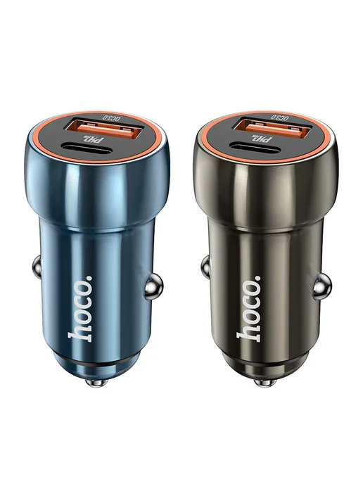 HOCO Зарядка в прикуриватель Type-C PD20W + USB-A QC3.0, Z46A, 20 Вт, фото 3