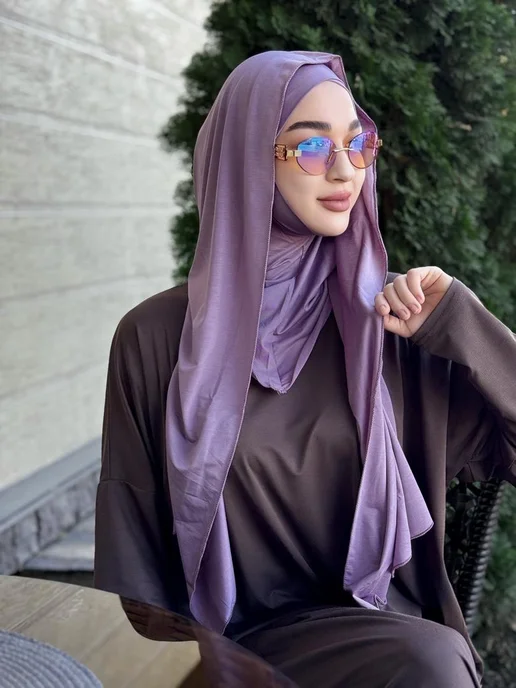HABIBI Шарф капюшон с Балаклавой, фиолетовый, фото 2