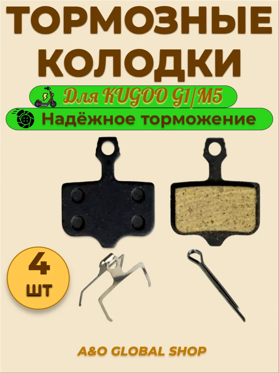 Тормозные колодки задние для самоката Kugoo, 2 пары
